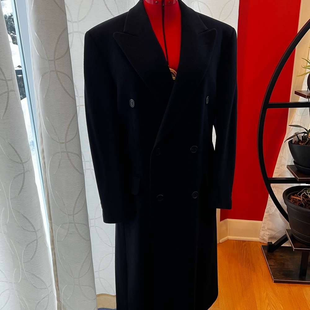 Men’s Dark Navy wool overcoat